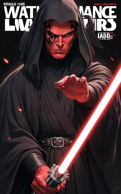 score_9,score_8_up,score_7_up,
A minion from despicable me,red skin,Darth Maul like spikes on head,dressed in a dark Sith lord robe,Dark Jedi,(one eye:1.2),angry expression,scowling,(looking at viewer:1.1),holding a red lightsaber,pitch black background on...