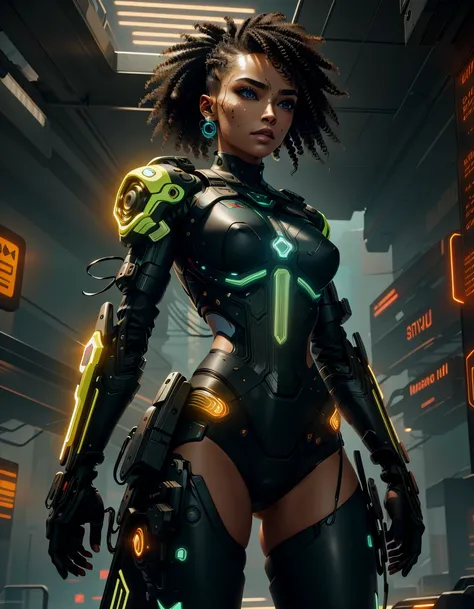 best quality,masterpiece,highly detailed,ultra-detailed, 
 <lora:neg9V2_last:0.5>   <lora:2024-09-01:0.5>, 1girl, A cyborg donning an exoskeleton with a dynamic energy field, emitting pulsating light patterns. The synthetic skin seamlessly integrates with ...