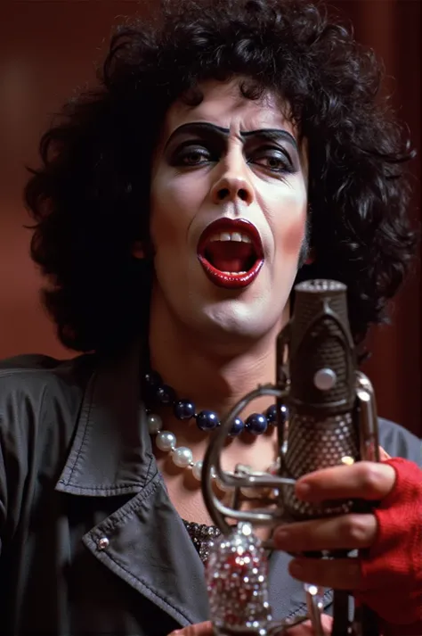 Tim Curry as frank-n-furter from Rocky Horror Picture show