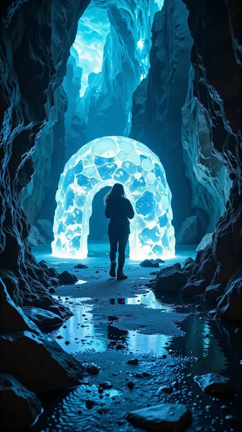 A professional photo of Igloo in a bioluminescent cave location.