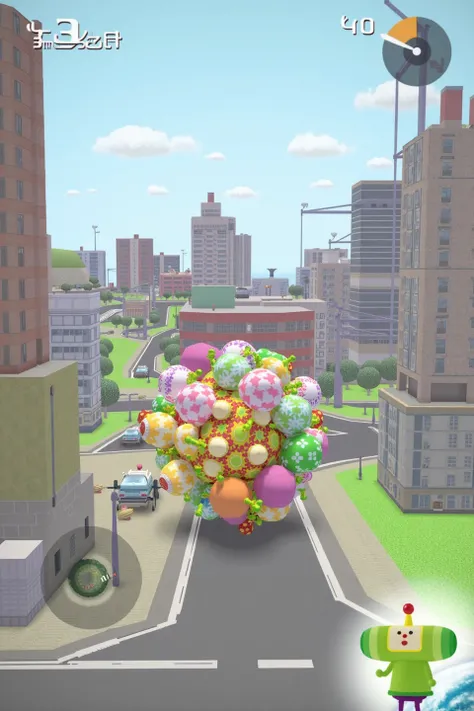 small super mario rolling a katamari ball ps5 game k4t4k4r1 tokyo city landscape