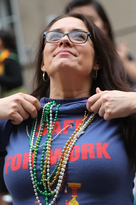 Public Flashing - Mardi Gras Shirt Lift Pose for FLUX