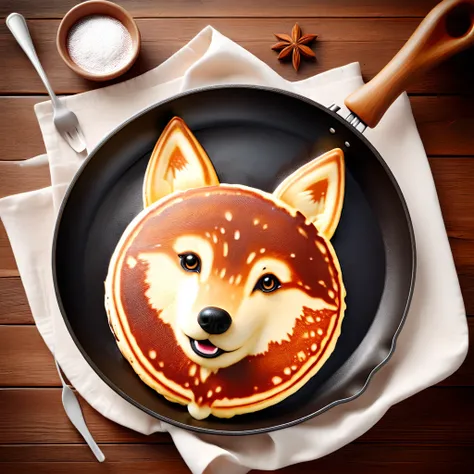 <lora:wwwsdxl:1>, wwwsdxl, a high-quality image of a pancake in a pan, best quality, photorealistic,  wolf-shaped,