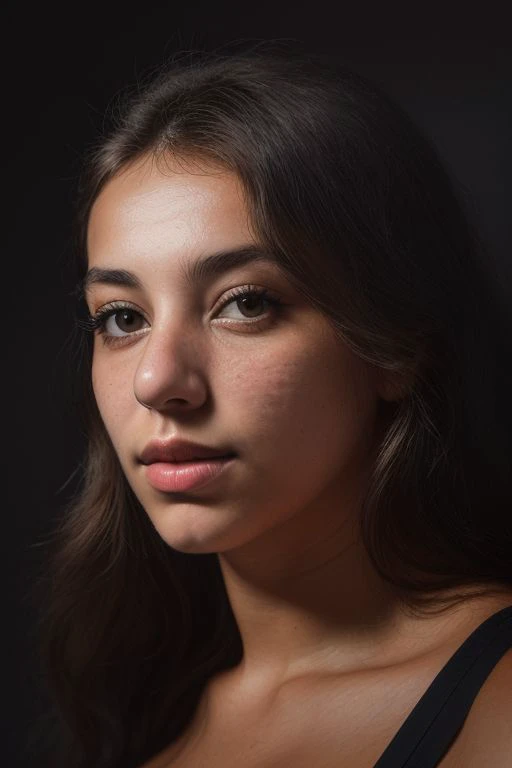 DEN_amber_ajami,
((headshot:1.2) portrait on a (plain dark grey background:1.2), (headshot:1.2), (face focus:1.1), (soft focus:1.2), low lighting, (out of focus:1.2):1.3),
bokeh, f1.4, 40mm, photorealistic, raw, 8k, textured skin, skin pores, intricate det...