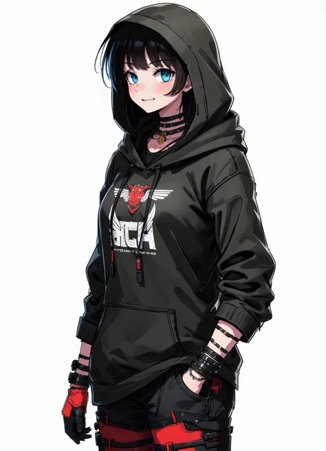 rca_style, cyberpunk hacker, white background