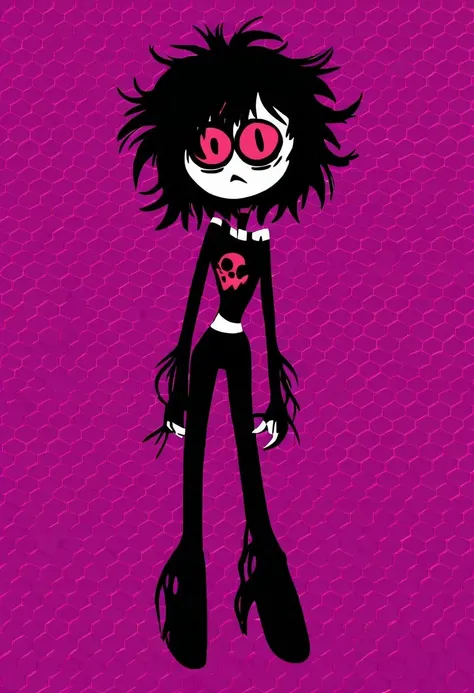 full body, solo, goth girl, cosmic horror, galactic background, darkness, black, black messy hair, psychedelic