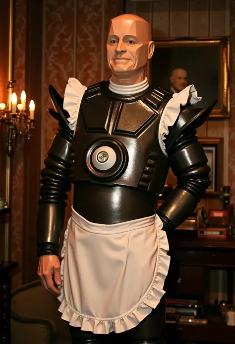 kryten wearing a maids outfit