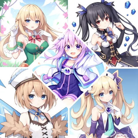 Нептуния персонажи \ neptunia 5 characters - neptune, noire, vert, blanc, histoire