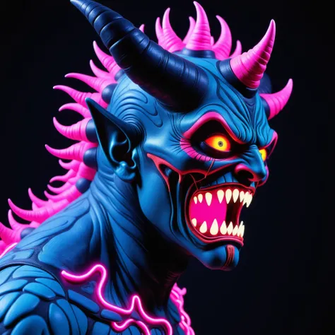 fluorescent demon, medusa closeup