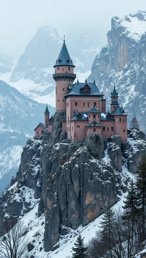 A castle on a rock in a snowy moutain landscape
 <lora:photo-enhancer10:0.7>