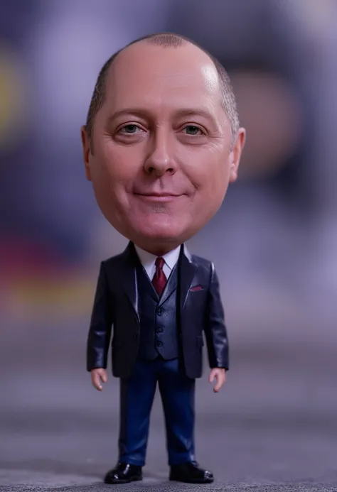 Tilt-shift photo of raymond reddington,<lora:RR_SDXL:0.8>,man,UHD,8k,smirk, . Selective focus, miniature effect, blurred background, highly detailed, vibrant, perspective control