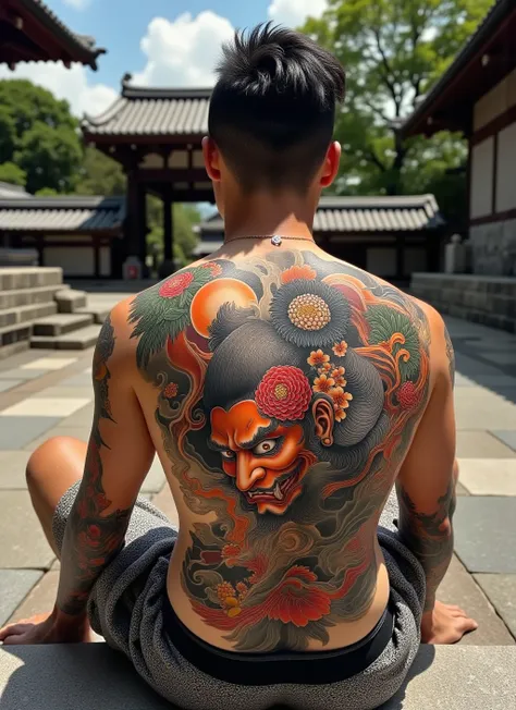 Flux - Traditional Japanese Style Full Back Tattoo - By Devildonia