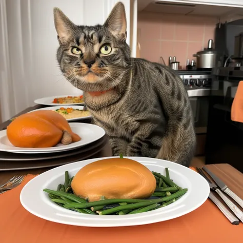 oil painting of agsts cat at thanksgiving