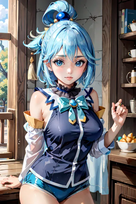 1girl,  aqua, <lora:aqua-03:1>, aqua (konosuba), kono subarashii sekai ni shukufuku wo!