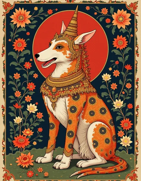 <lora:Thai_Art:1>,dog , thai art style