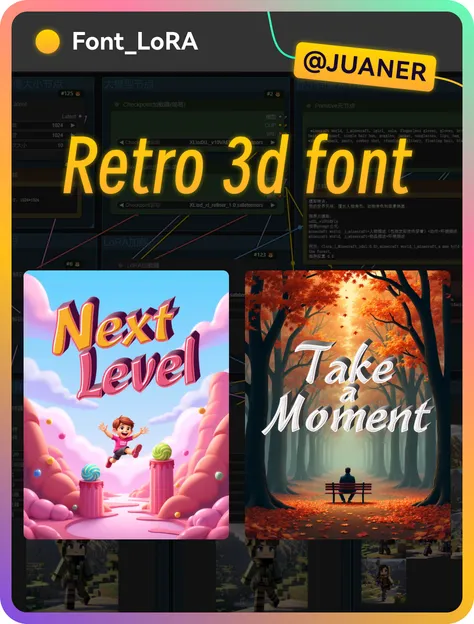 【Font Design】retro 3D Font FLUX