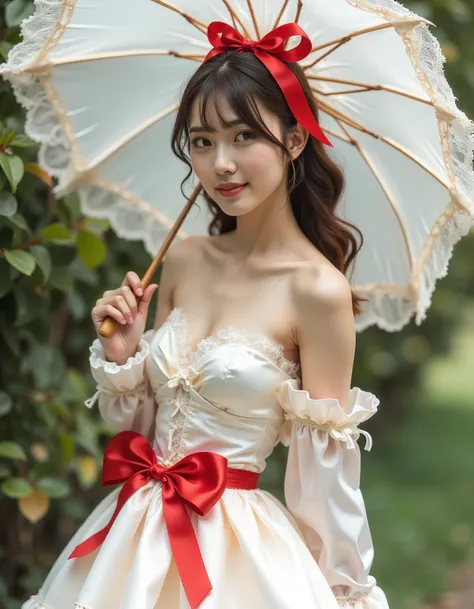 red ribbon outfit