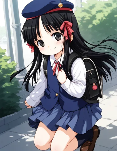 score_9, score_8_up, score_7_up, source_anime, rating_explicit, BREAK <lora:Hoshino_Hina_XL:1> Hoshino_Hina, long hair, black hair, black eyes, hair ribbon, short stack,
bag, solo, randoseru, backpack, blue school uniform, skirt, smile, socks, blush, be...