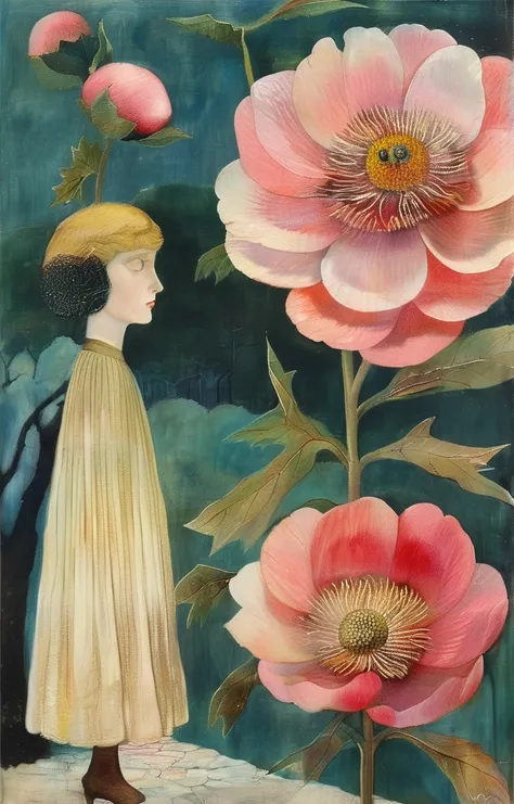 decaying peonies masterpiece,best quality,<lora:tbh430-sdxl:0.6>,illustration,style of  Dora Carrington