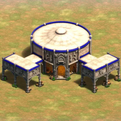 The Mongol Town Center in Age of Empires II reflects the nomadic lifestyle and warrior culture of the Mongols. The structure is primarily composed of circular yurts, made from wood and felt, giving it a distinctive appearance compared to the stone or brick...