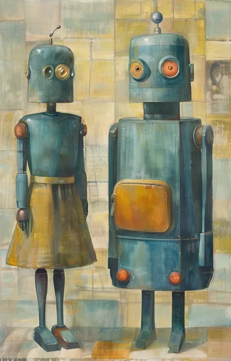 portrait of Housework robots masterpiece,best quality,<lora:tbh430-sdxl:0.6>,illustration,style of  Dora Carrington