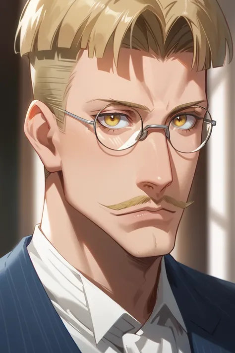 score_9, score_8_up, score_7_up, source_anime, rating_safe, male focus, JeffTGRS, (blonde_Jeff_male hair), yellow_Jeff_eyes, yellow_Jeff_facial hair, grey_Jeff_glasses, 1boy, intricately detailed illustration