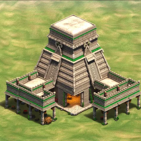 The Mayan Town Center in Age of Empires II is a stone-built structure, echoing the grandeur of ancient Mayan cities. In the center, the building has a stepped-pyramid design, with each level rising smaller than the last, reflecting traditional Mayan archit...