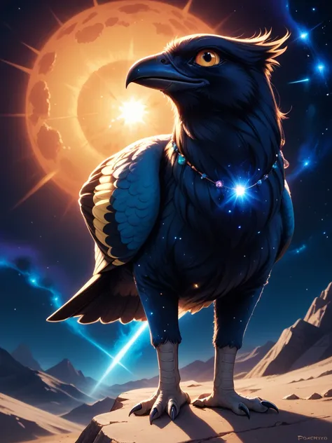 Solo, real, realistic, full body,
feral, Pheonix, bird, blazing sun, ultra detailed, cosmic,