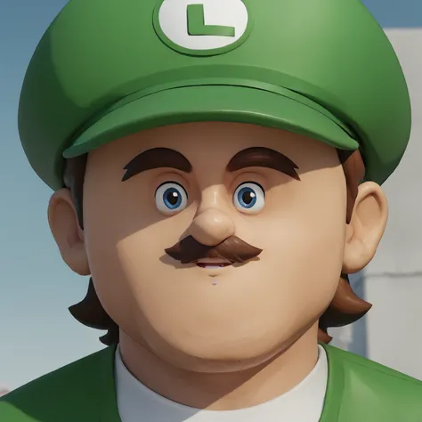 score 9,score 8 up,score 7 up, <lora:smolface:1> small face, solo, Luigi from Mario,green hat, brown mustache,3d