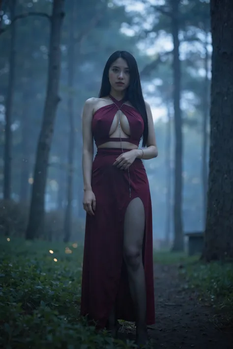 [FLUX.1 D] Red Satin Dress Clothing