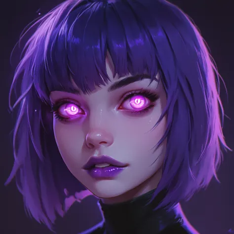 score_9,score_8_up,score_7_up,
1girl,solo,raven from dc,portrait,upper body,looking at viewer,happy,gloomy backround,dark theme,glowing purple hair,glowing eyes,smooth skin, purple lips,
, <lora:holographic-pony-4:0.8>,