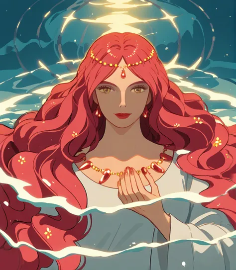 score_9, score_8_up, score_7_up,   <lora:Granmamare:1>, âGranmamare, the majestic and elegant sea goddess, with glowing golden light radiating from her, her hair flowing like water, surrounded by swirling waves and magical sea creatures, as she watches o...