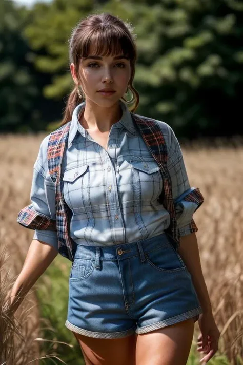 DEN_miss_valerie,
(walking through a tallgrass meadow wearing (Jean shorts:1.3) and (plaid shirt:1.3), meadow, wild, overgrown, walking,:1.2), fully clothed, dressed, clothing
bokeh, f1.4, 40mm, photorealistic, raw, 8k, textured skin, skin pores, intricate...