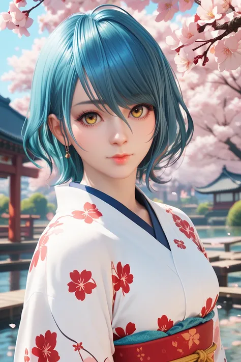 score_9, score_8_up, score_7_up, score_6_up
<lora:DOATamaki:1.0>
DOATamaki, 1girl, blue hair, yellow eyes, short hair, looking at viewer, in a traditional kimono, surrounded by cherry blossoms