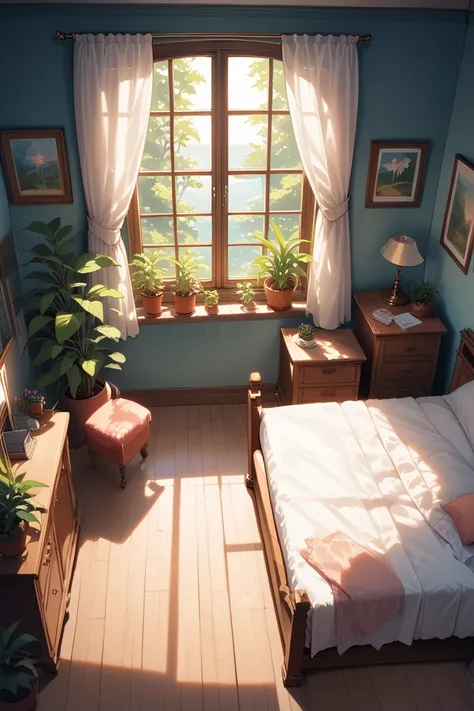 score_9, score_8_up, score_7_up, source_anime, rating_safe, natural lighting, bedroom focus, Candibed, intricately detailed illustration