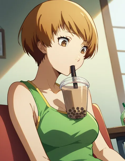 score_9, score_8_up, score_7_up, source_anime, <lora:chie-satonaka-s1-ponyxl-lora-nochekaiser:1>, chie satonaka, short hair, brown hair, brown eyes, medium breasts,, <lora:bubble-tea-challenge-ponyxl-lora-nochekaiser:1>, bubble tea challenge, bubble tea, o...