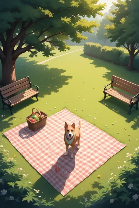 score_9, score_8_up, score_7_up, source_anime, rating_safe, natural lighting, outdoors-park focus, park_picnic blanket, park_pic...