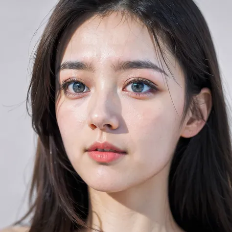 (8k, RAW photo:1.2), (realistic, photo-realistic:1.4), (extremely detailed), (detailed face:1.4), (beautiful detailed eyes:1.2), girl, bright glistening skin,shiny skin, pale skin, realistic skin, skin pores, beautiful, pretty, upper body, dramatic lightin...