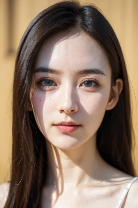 (8k, RAW photo:1.2),(realistic, photo-realistic:1.4),(extremely detailed),(detailed face:1.4),(beautiful detailed eyes:1.2),(teenage:1.4),(16y.o:1.4),1girl,black long hair,shiny skin,pale skin,skin pores,smirk,dress,jewelry,looking at viewer,solo,<lora:Aga...