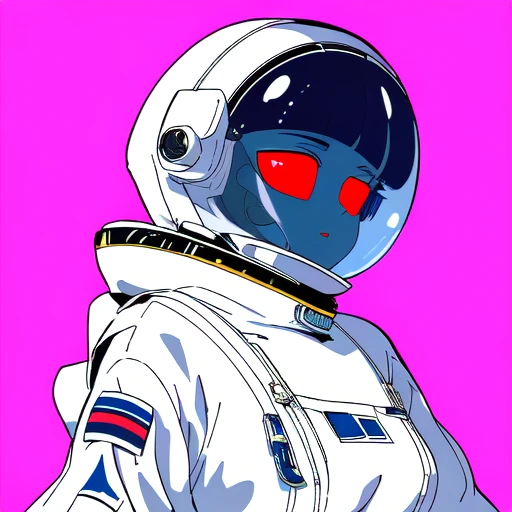 futuristic astronaut., This is a vibrant digital illustration in the anime style