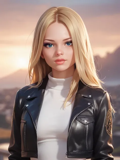 <lora:T4ti4naG_pdxl_v11:0.8>, T4ti4naG, 1girl, solo, blonde hair, long hair, makeup, lip gloss, eyeshadow, Cropped Faux Leather Jacket, floating island, masterpiece, best quality, highly detailed, score_9, score_8_up, score_8, semi-realistic, photorealisti...