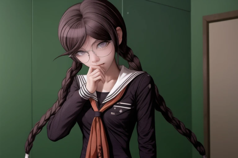 <lora:add_detail:1>, Best quality, masterpiece, ultra high res, (photorealistic:1.4), photo, photograph, solo, photo, photograph, 1girl, solo,  <lora:Toko_Fukawa_and_Sho_SD15:1>, Toko Fukawa, danganronpa, dr1anime, 1girl, solo, school uniform, long sleeves...