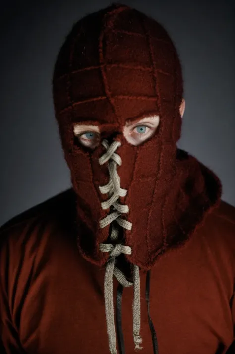 solo, highest resolution highly detailed photograph. half body shot, portrait, looking at viewer, brightburn, mask