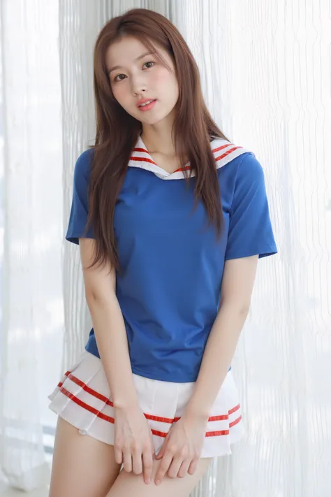 [FLUX.1 D] Red & Blue Sailor-style with Mini Skirts Clothing