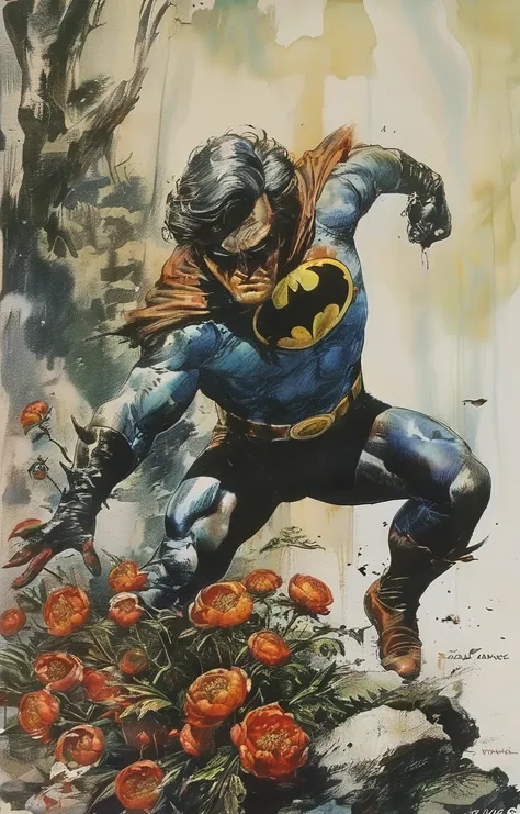 masterpiece,best quality,<lora:tbh436-sdxl:0.8>,illustration,style of Neal Adams decaying peonies