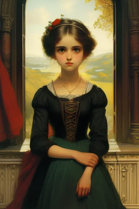 masterpiece,best quality,<lora:tbh427-:0.8>,illustration,style of Frederic William Burton tech genius teenage girl