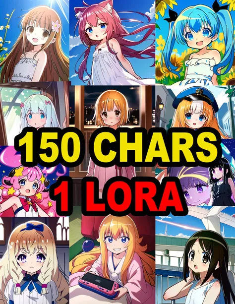 [EXPERIMENTAL] 150 Anime Characters in 1 LORA - Kirai GLITTER RABBIT TRAINED