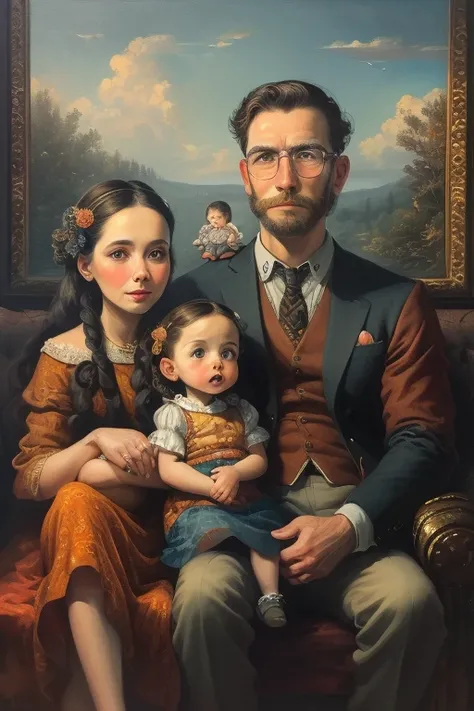 masterpiece,best quality,<lora:tbh432-:0.8>,illustration,style of Jim Hansel
 portrait of family