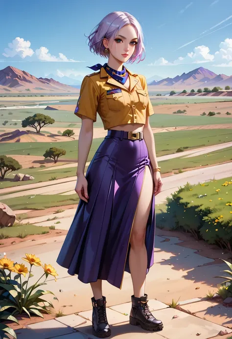 Handkerchief Crop Shirt And Skirt