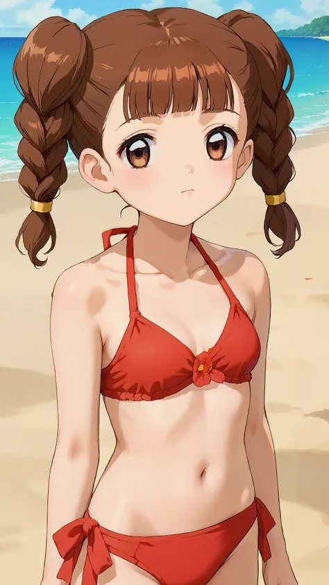 score_9, score_8_up, score_7_up, masterpiece, absurdres, source_anime, (perfect anatomy:1.3),

1girl, solo, chiharu_mihara, brown hair, twinbraids, brown eyes,
bikini, red bikini,


outdoors, beach,